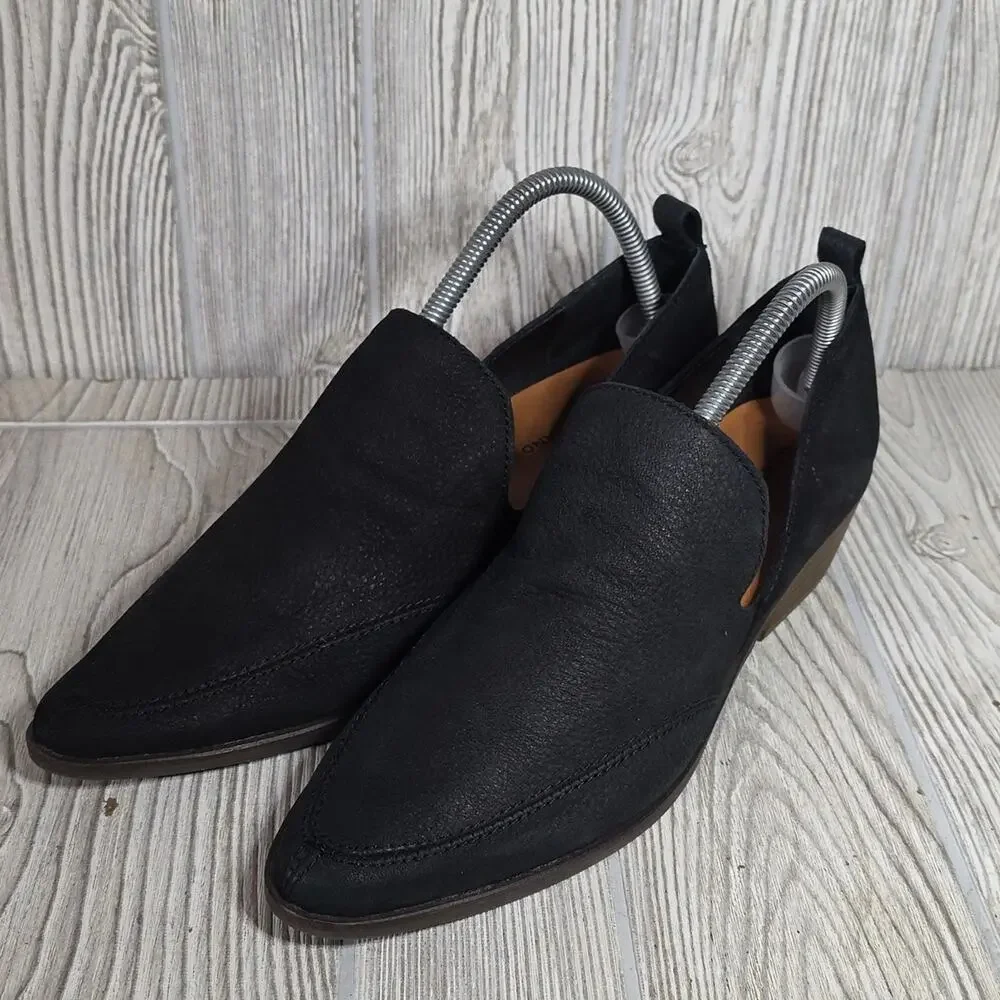 Lucky Brand Mahzan Black Leather Slip On Bootie Womens Size 9.5